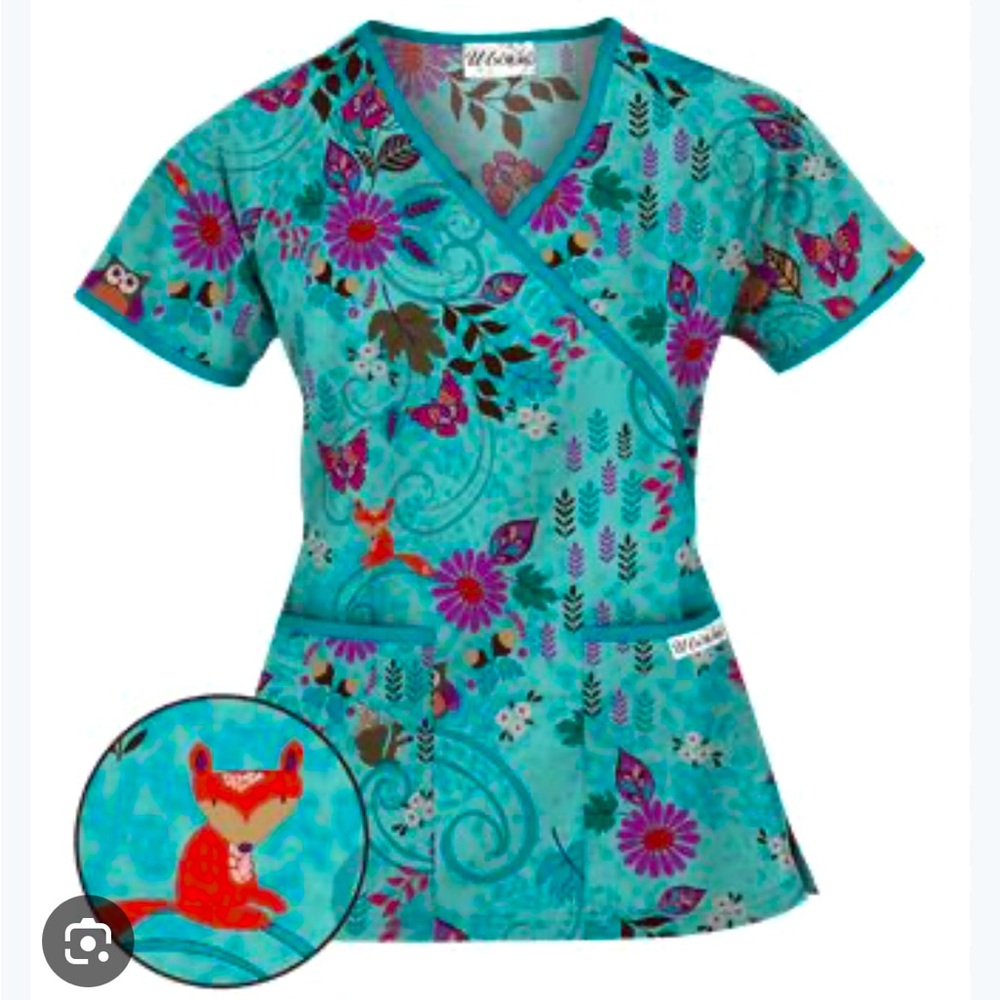 NWT Women’s Large UA Scrubs Aqua Scrub Top